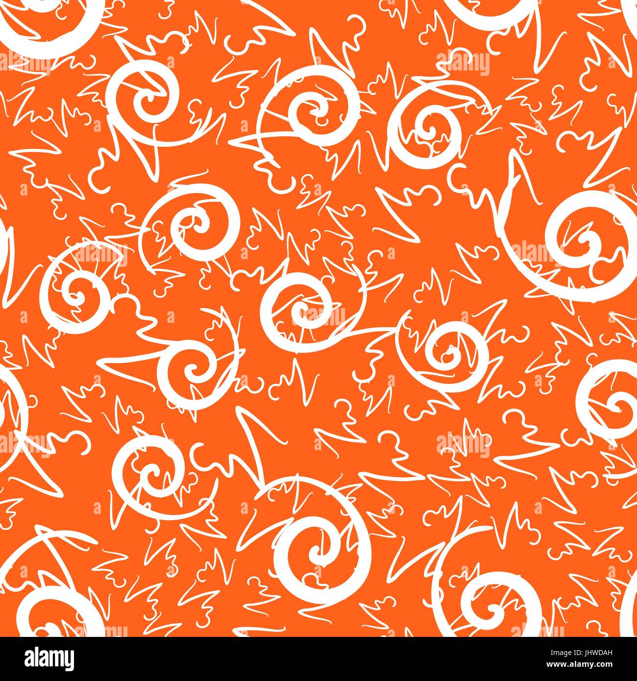 White Swirls on Orange Background Print Stock Vector Image & Art - Alamy