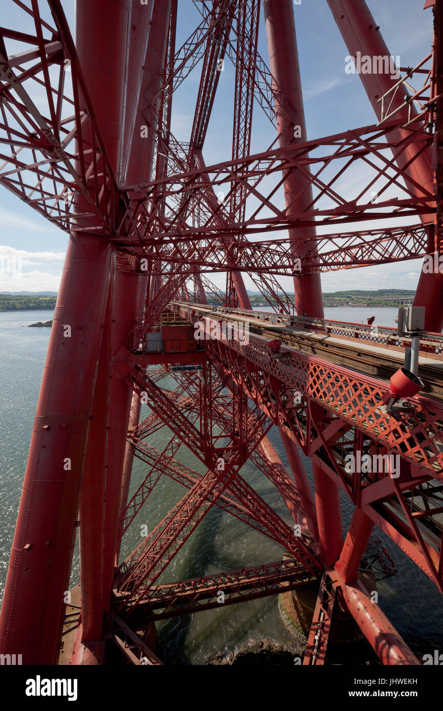 03/06/2016 North Queensferry, The Forth Bridge (Fife) view from the north cantilever Stock Photo