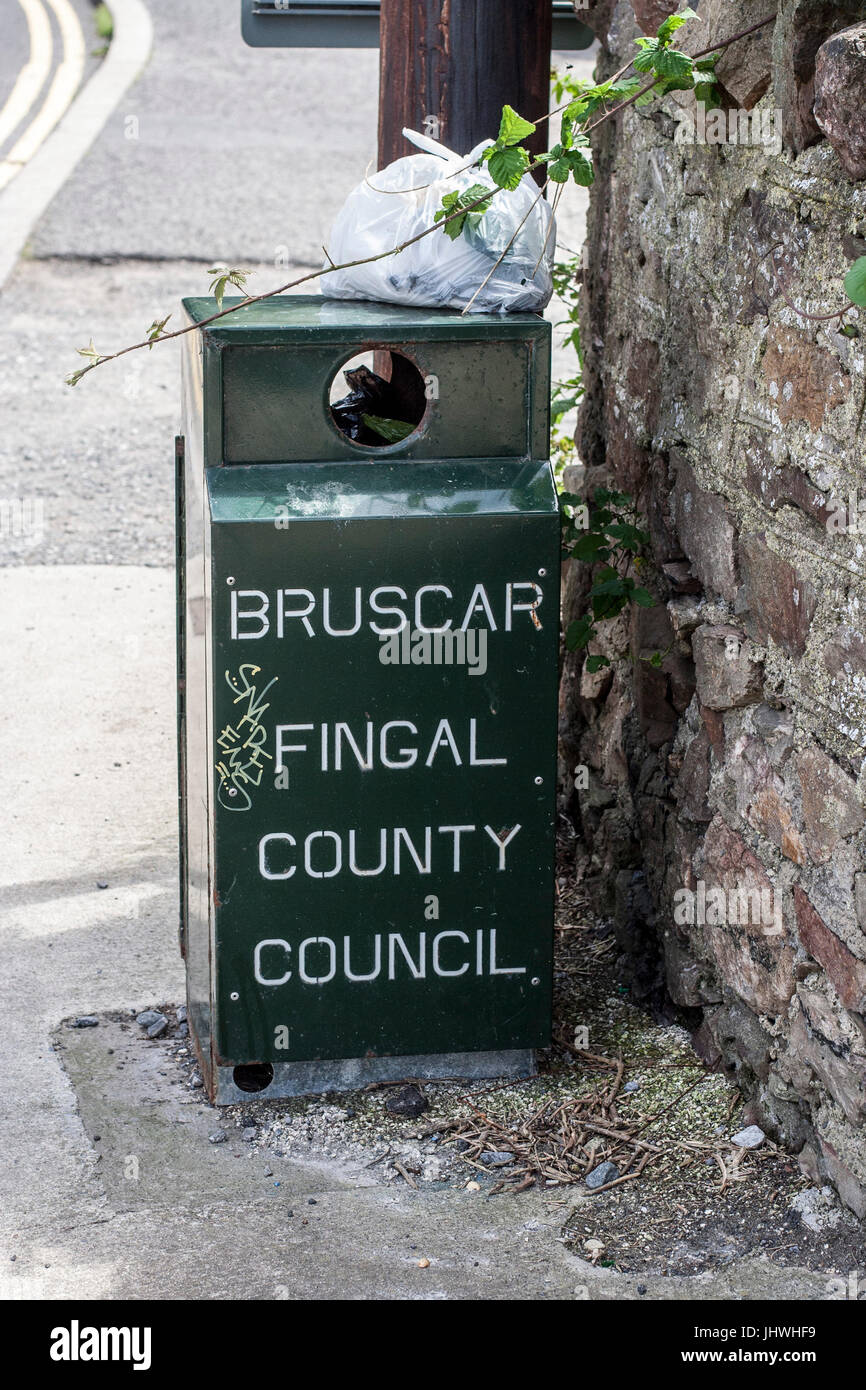 Rubbish bin, litter bin, bruscar fingal county council dublin ireland