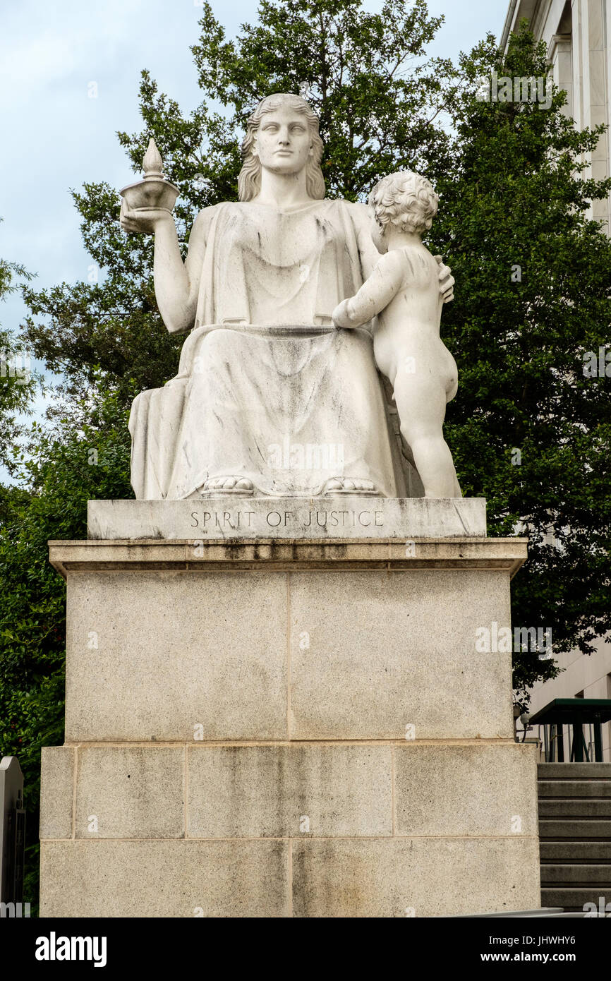 The Spirit of Justice sculpture, Rayburn House Office Building, Independence Avenue, Washington DC Stock Photo
