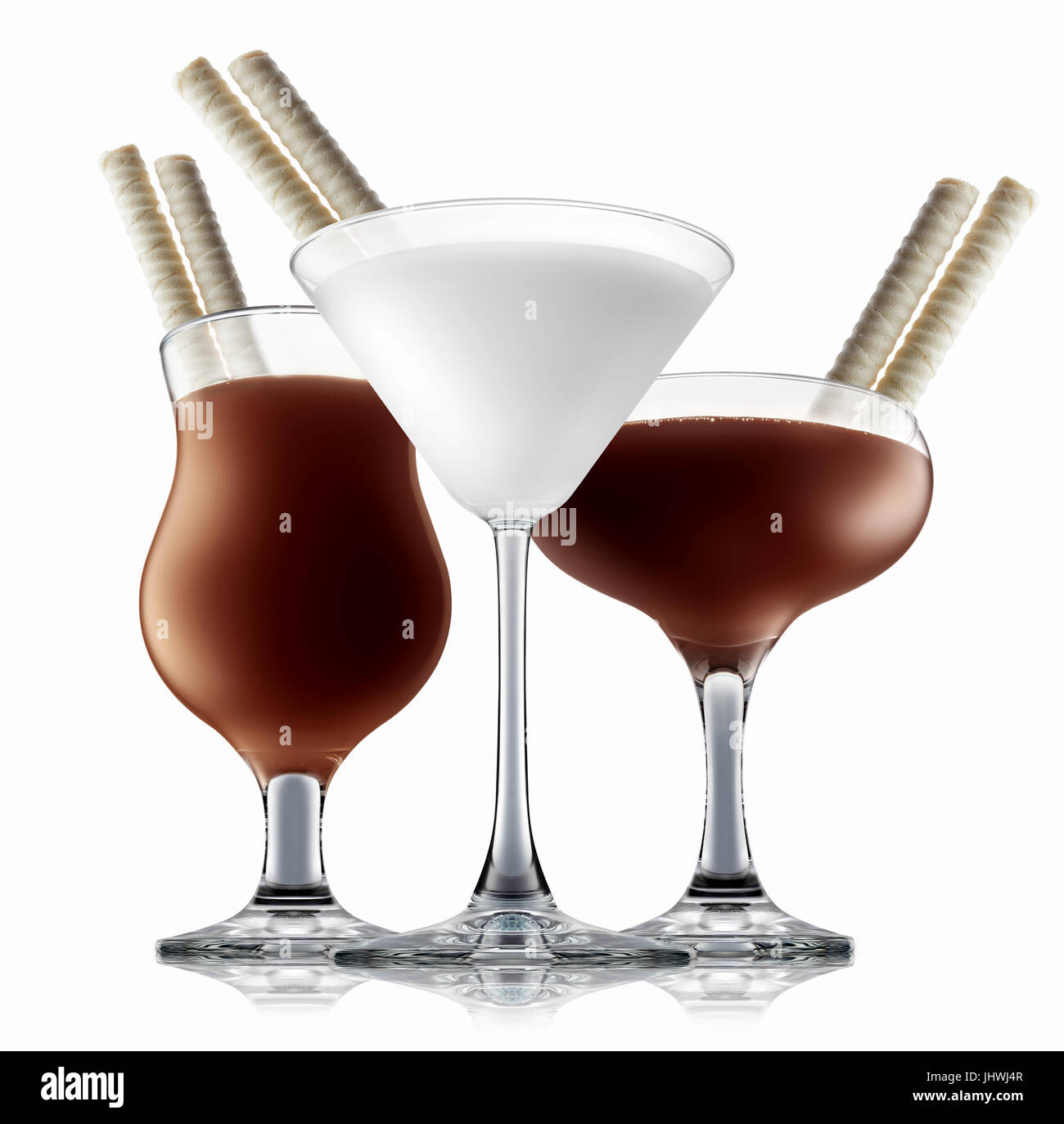 chocolate and milk cocktail set Stock Photo Alamy