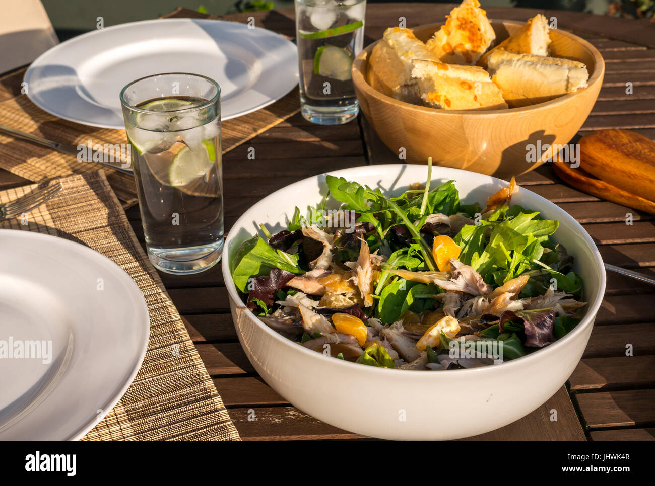 Smoked mackerel and clementine salad, with lentils, orange juice, olive