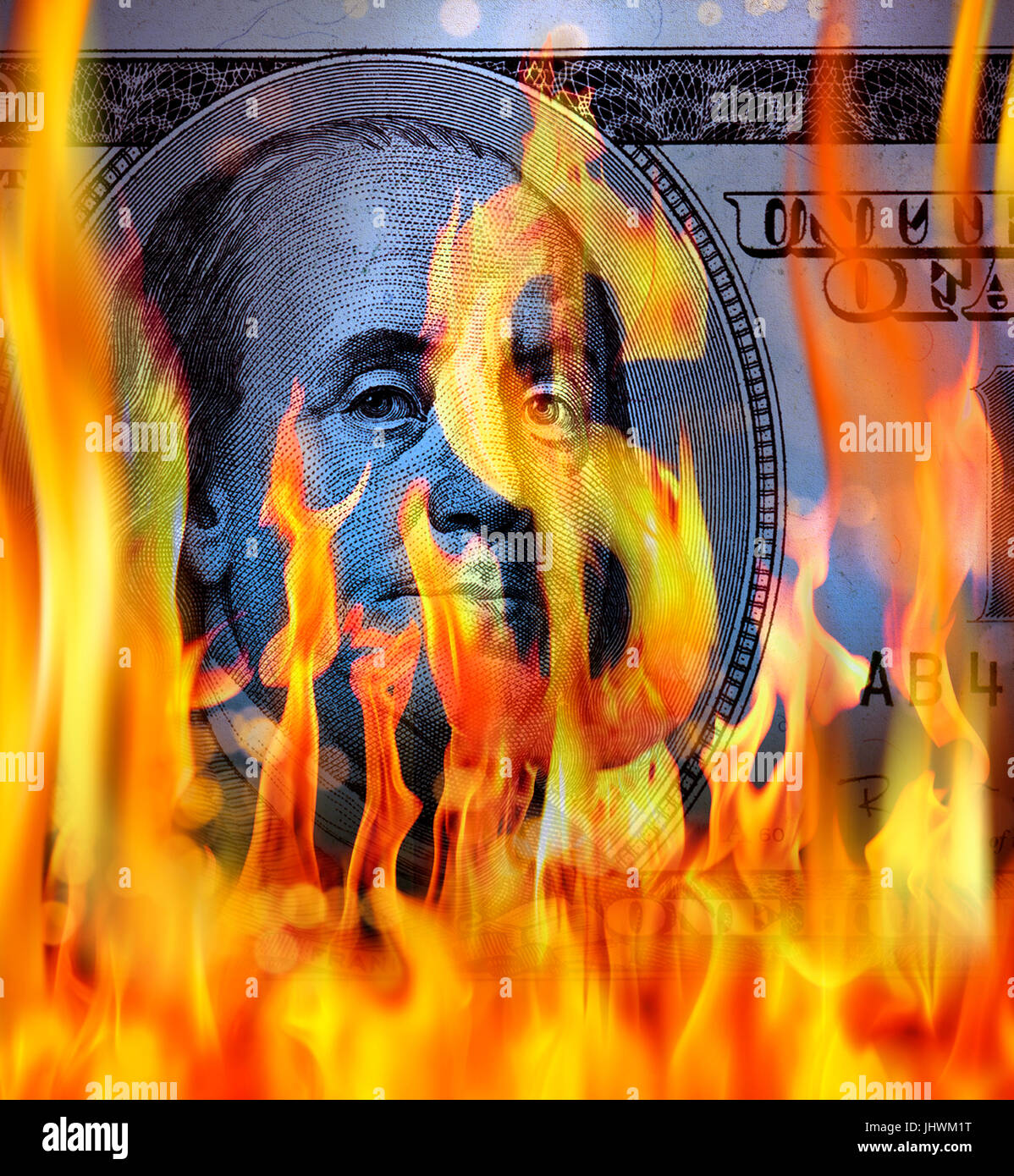 Burning one hundred dollar bill hires stock photography and images Alamy