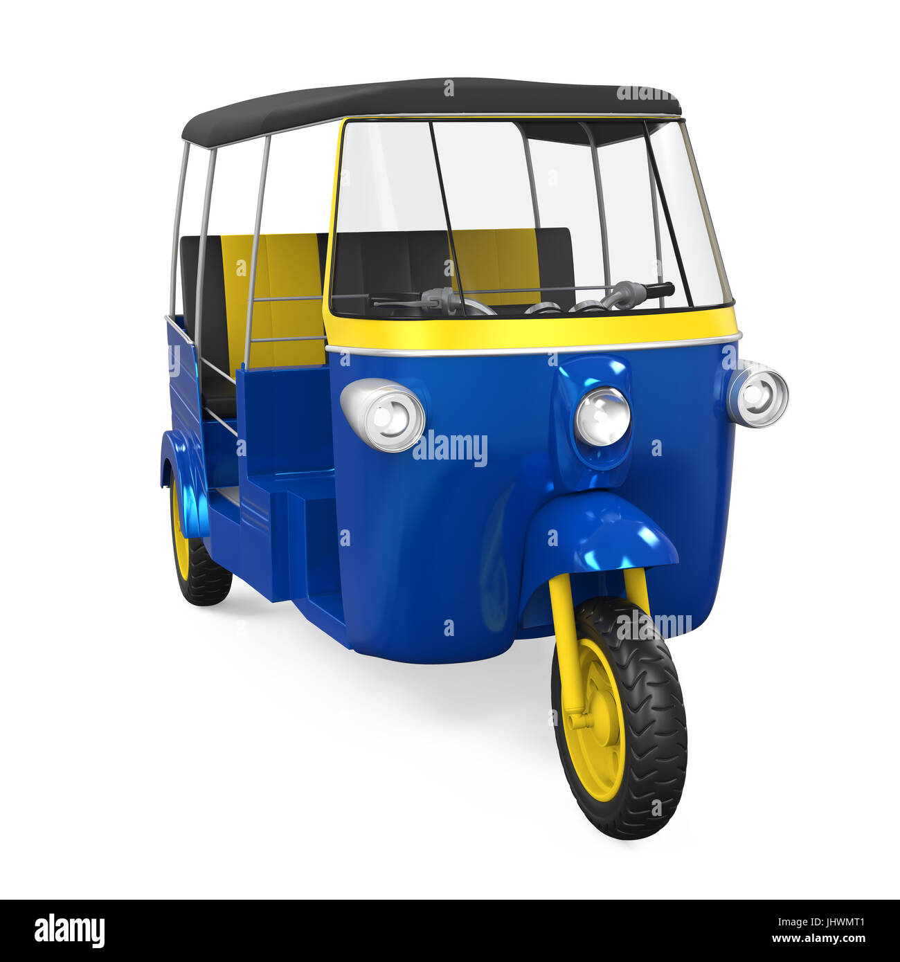 Blue Auto Rickshaw Isolated Stock Photo