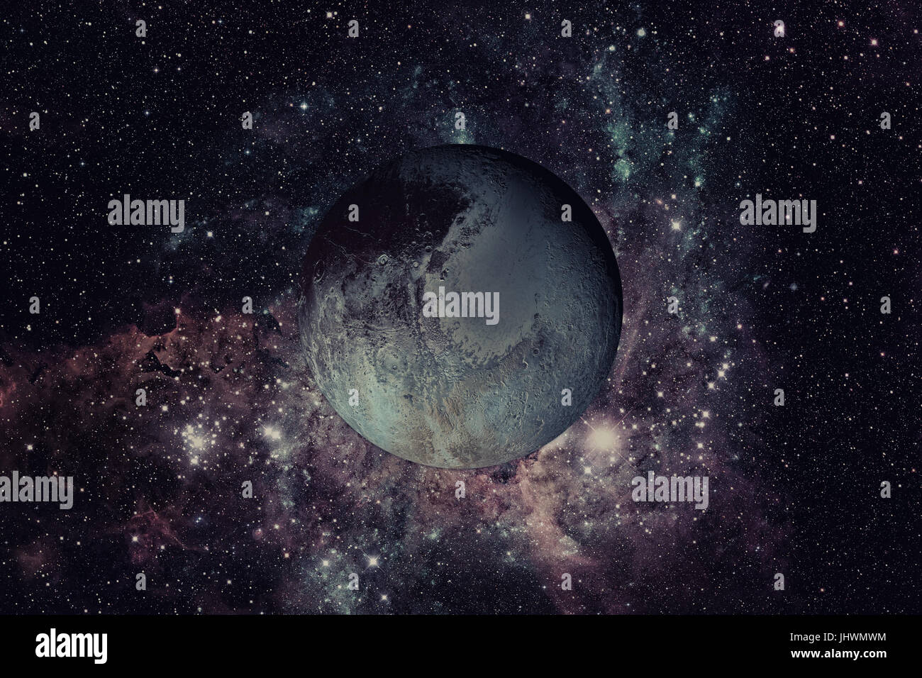 Solar System - Pluto. It is a dwarf planet in the Kuiper belt, a ring ...