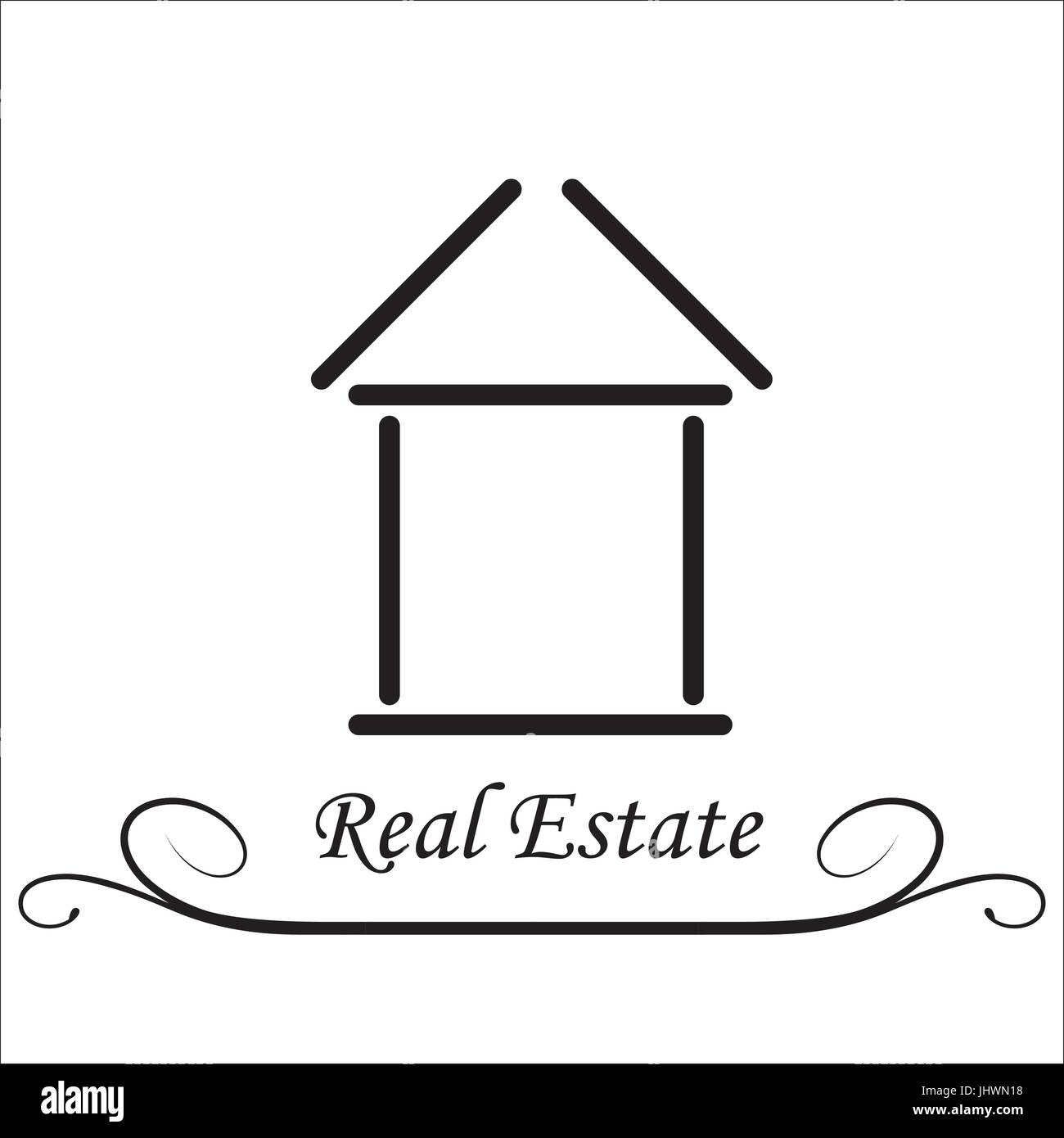 Real Estate Vector icon, black and white Stock Vector Image & Art - Alamy