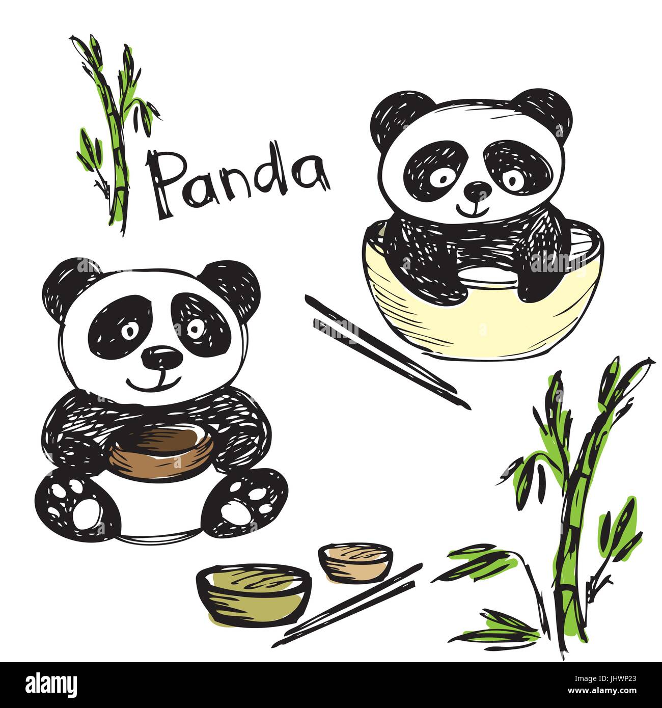 Panda eating bamboo Baby panda sitting and munching on bamboo  CanStock
