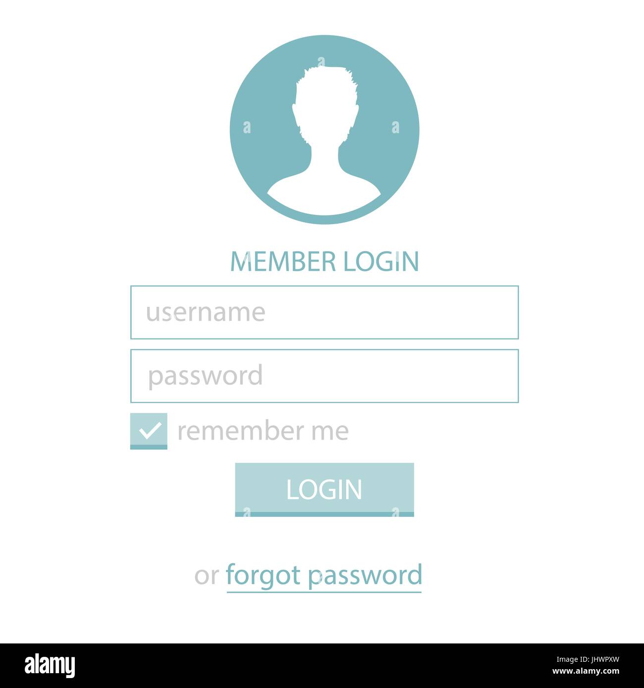 Member Login Template. Simple and Flat Stock Vector Image & Art - Alamy