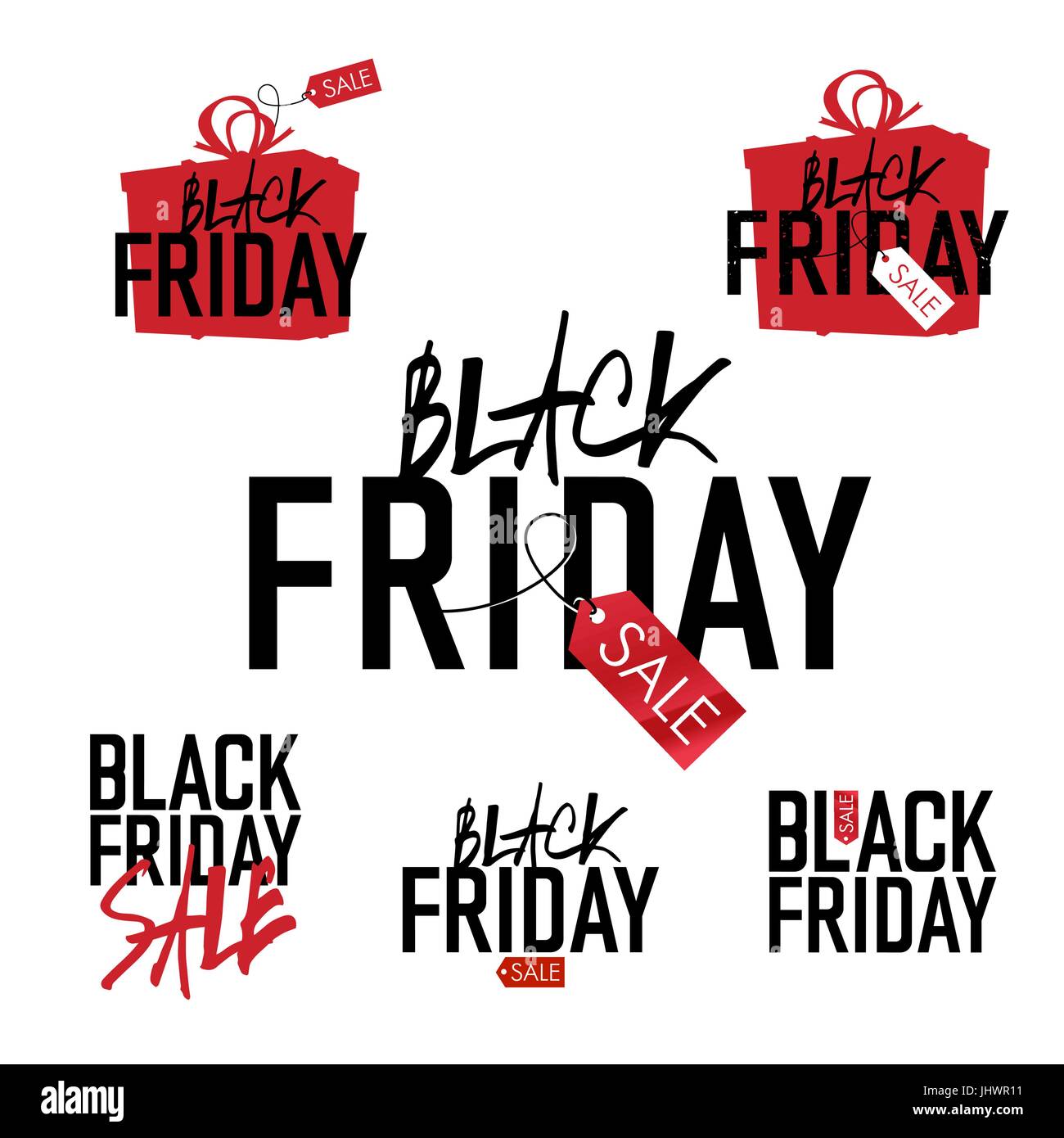 Black Friday sales Advertising Labels Collection Stock Vector Image