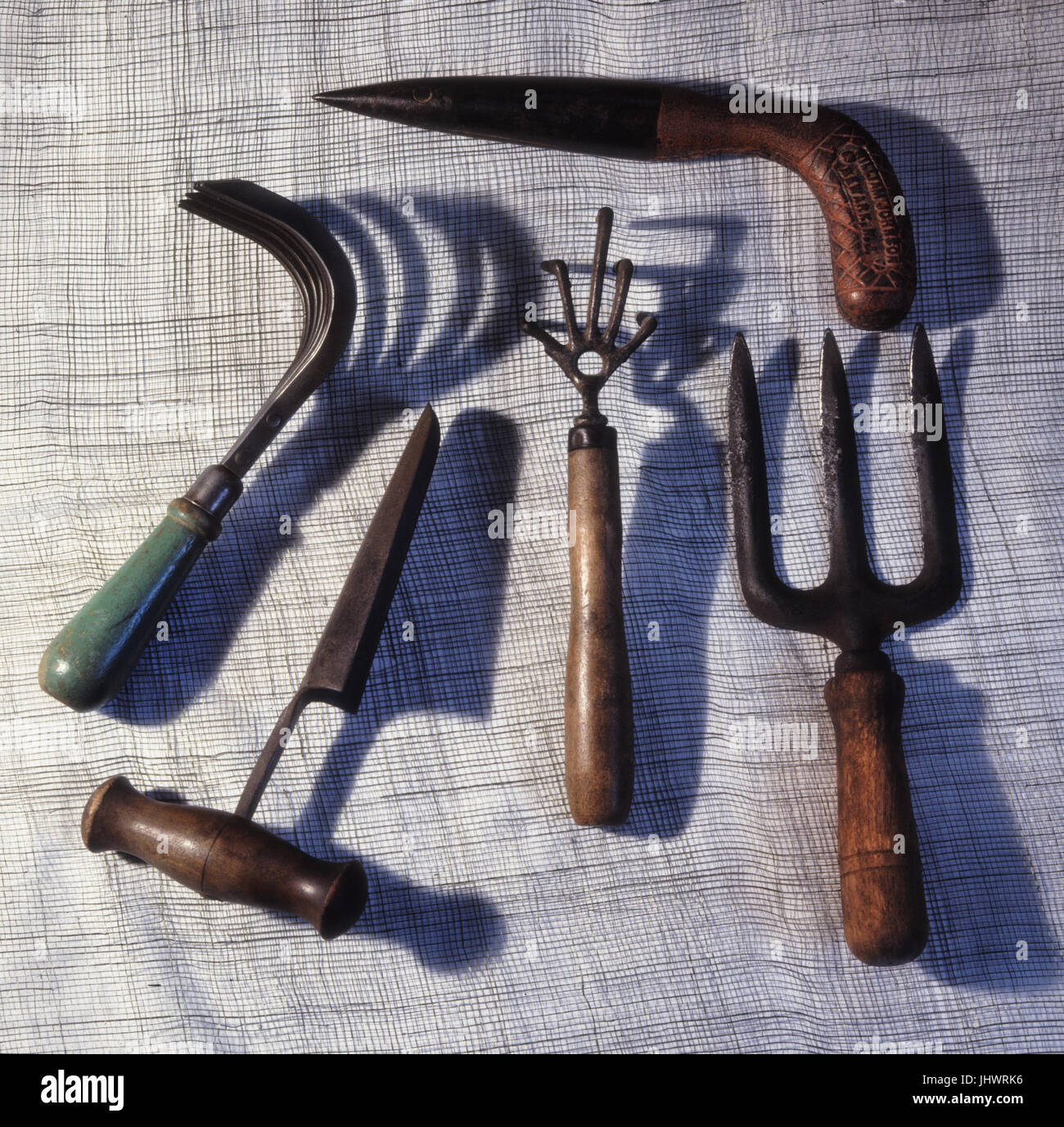 Vintage garden hand tools Stock Photo
