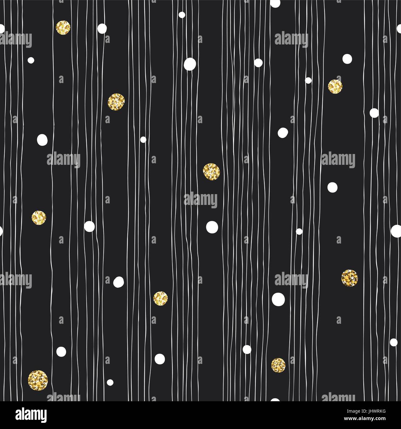 Abstract Hand Drawn Seamless Pattern on White Background with Black and ...