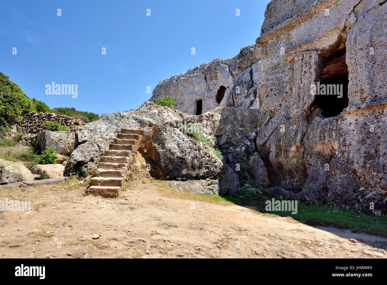 Cala Morell Necropolis Menorca Minorca Stock Photo - Alamy