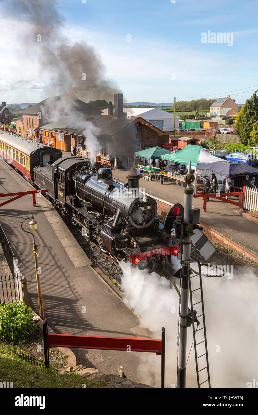 ExBR loco 78018 departs from Lydeard station with a train to