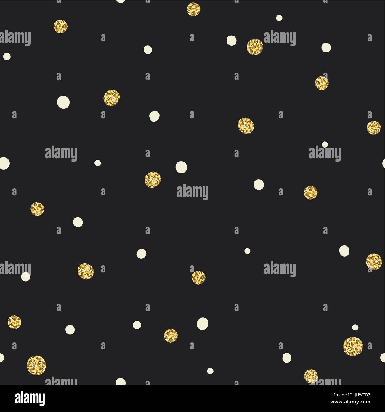 Abstract Seamless Pattern on Black Background with White and Golden ...