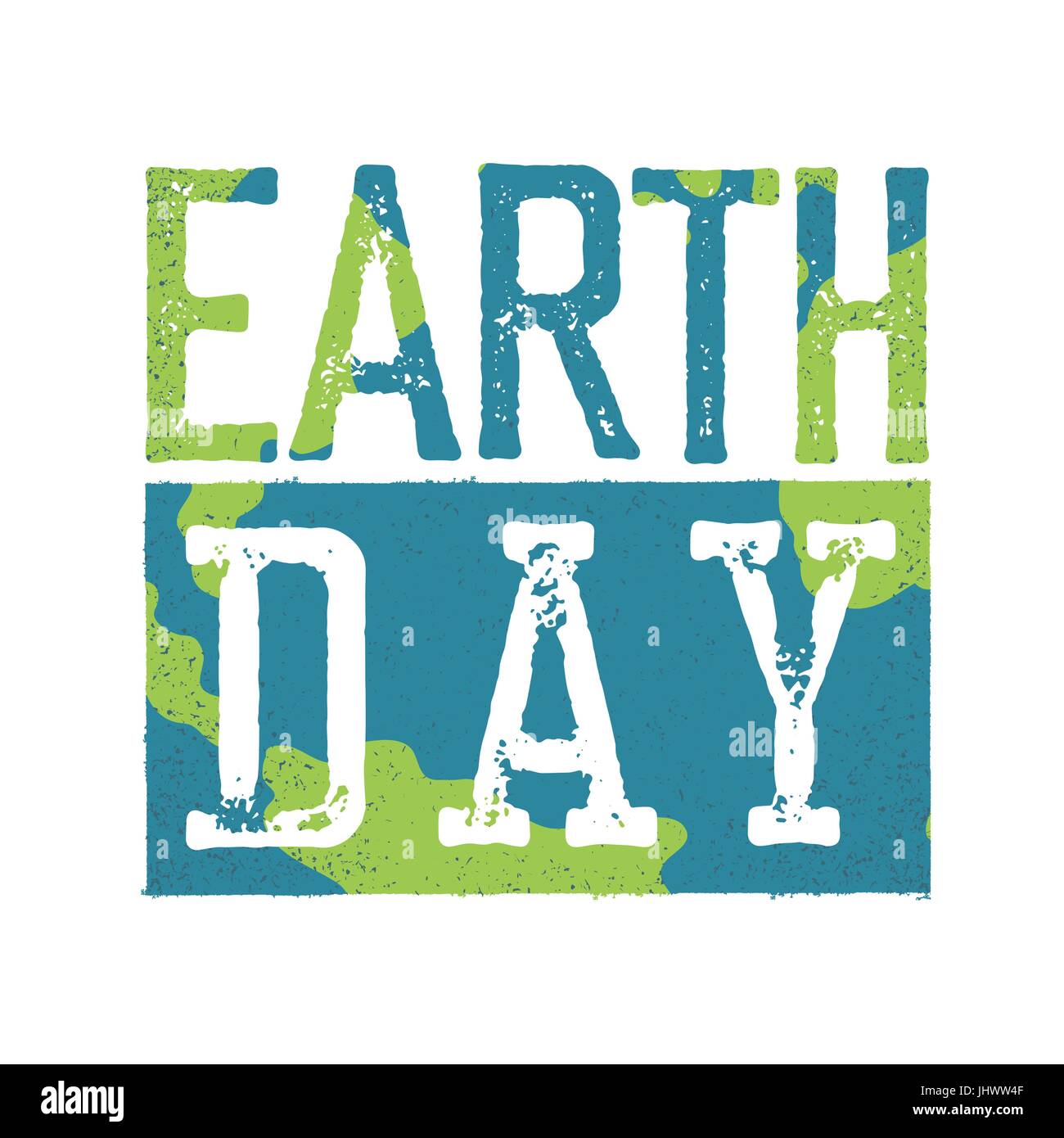 Earth Day Logo. Grunge texture in separate layer. Stock Vector