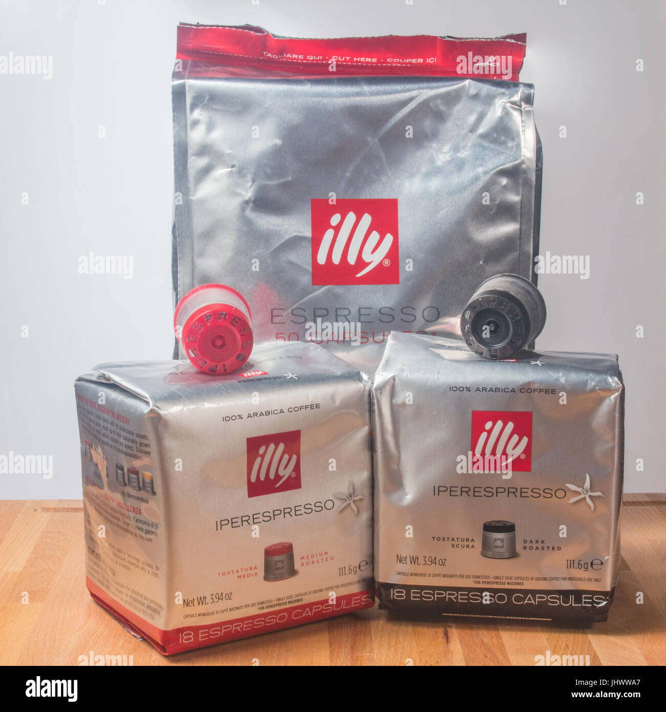 Illy coffe capsules Stock Photo - Alamy