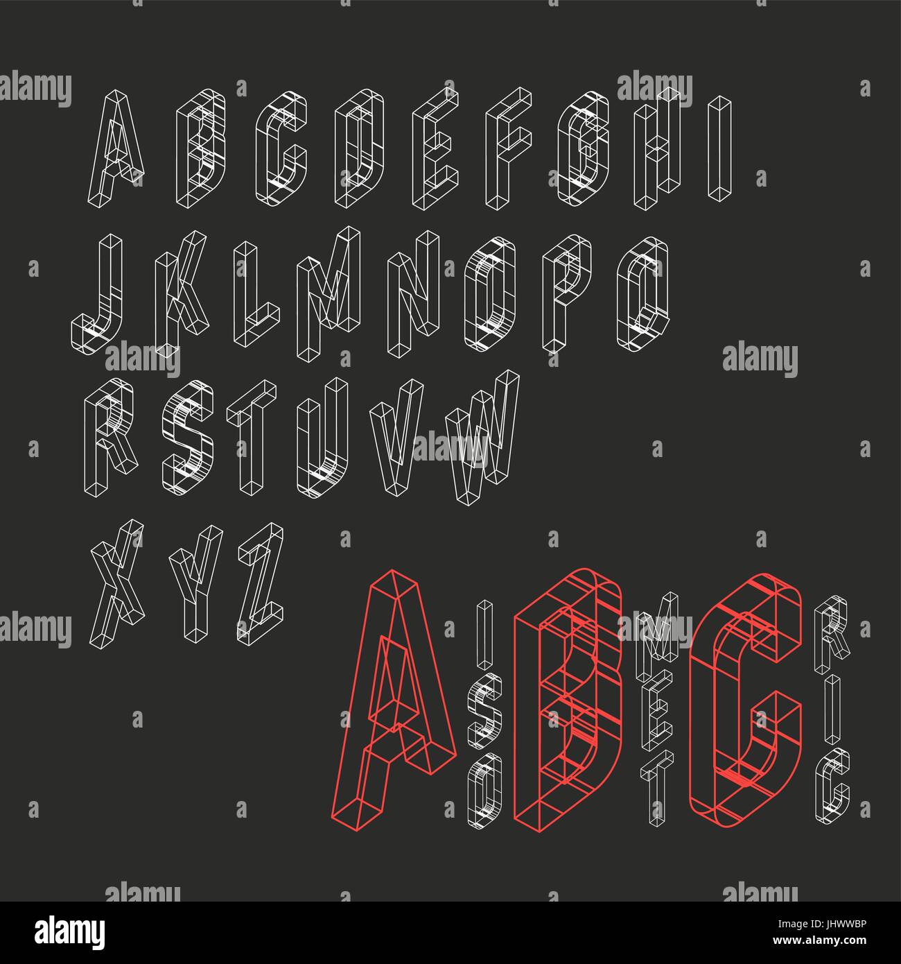 Wireframe alphabet font vector hi-res stock photography and images - Alamy