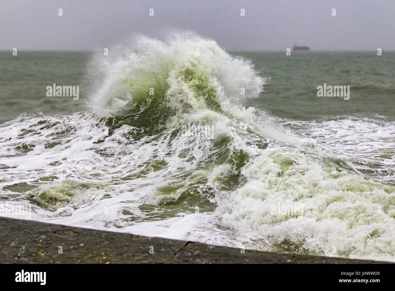 Large wave at Seaview, Isle of Wight, UK Stock Photo Alamy