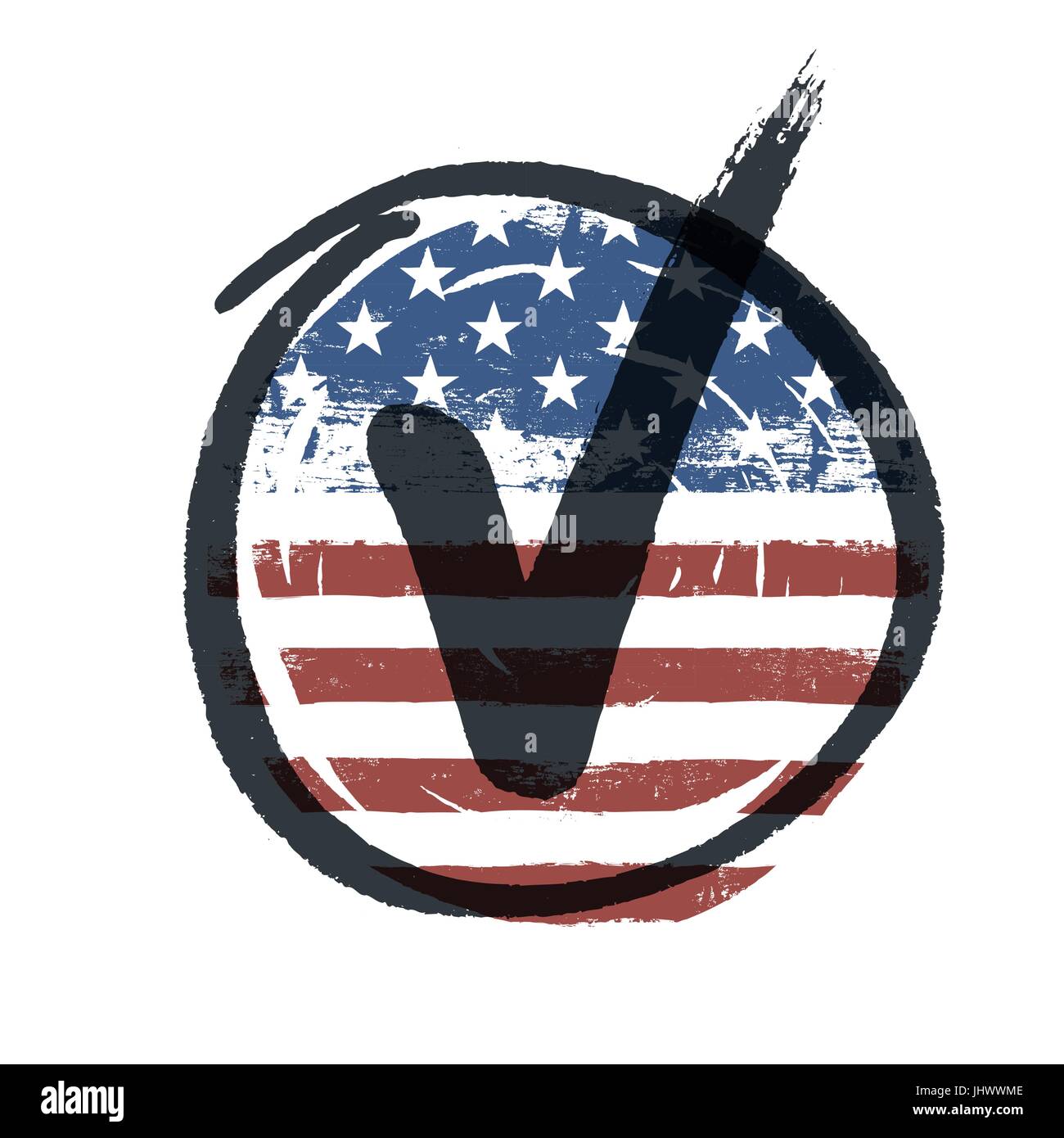Grunge american flag themed button american flag. Vector, EPS10 Stock Vector