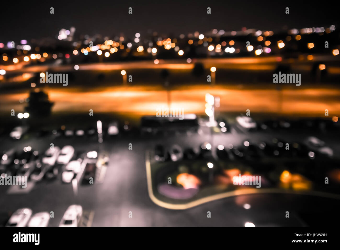 Defocused blur of city lights at night abstract Stock Photo - Alamy