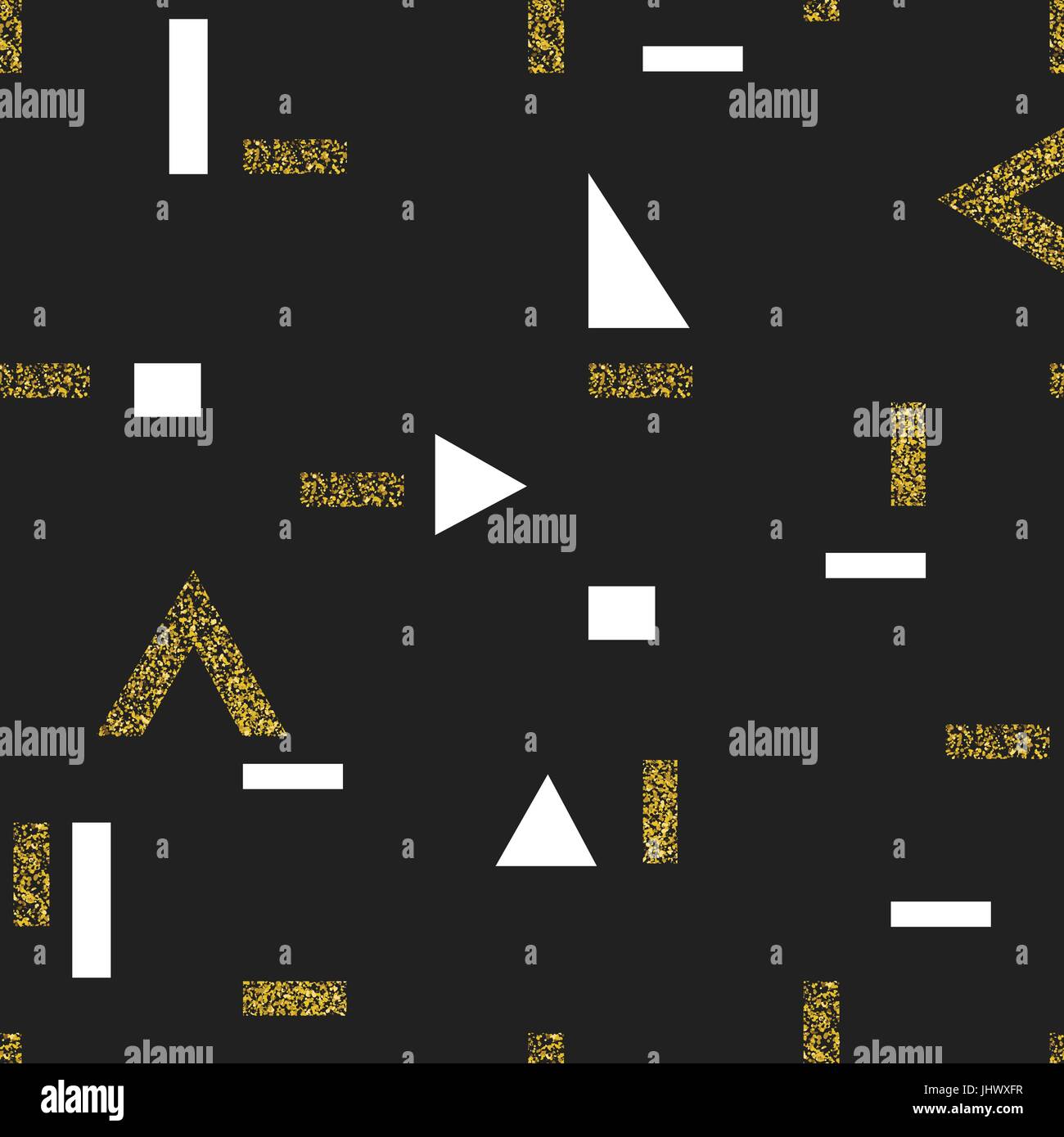 Gold geometric seamless pattern. On black background. Vector template ...