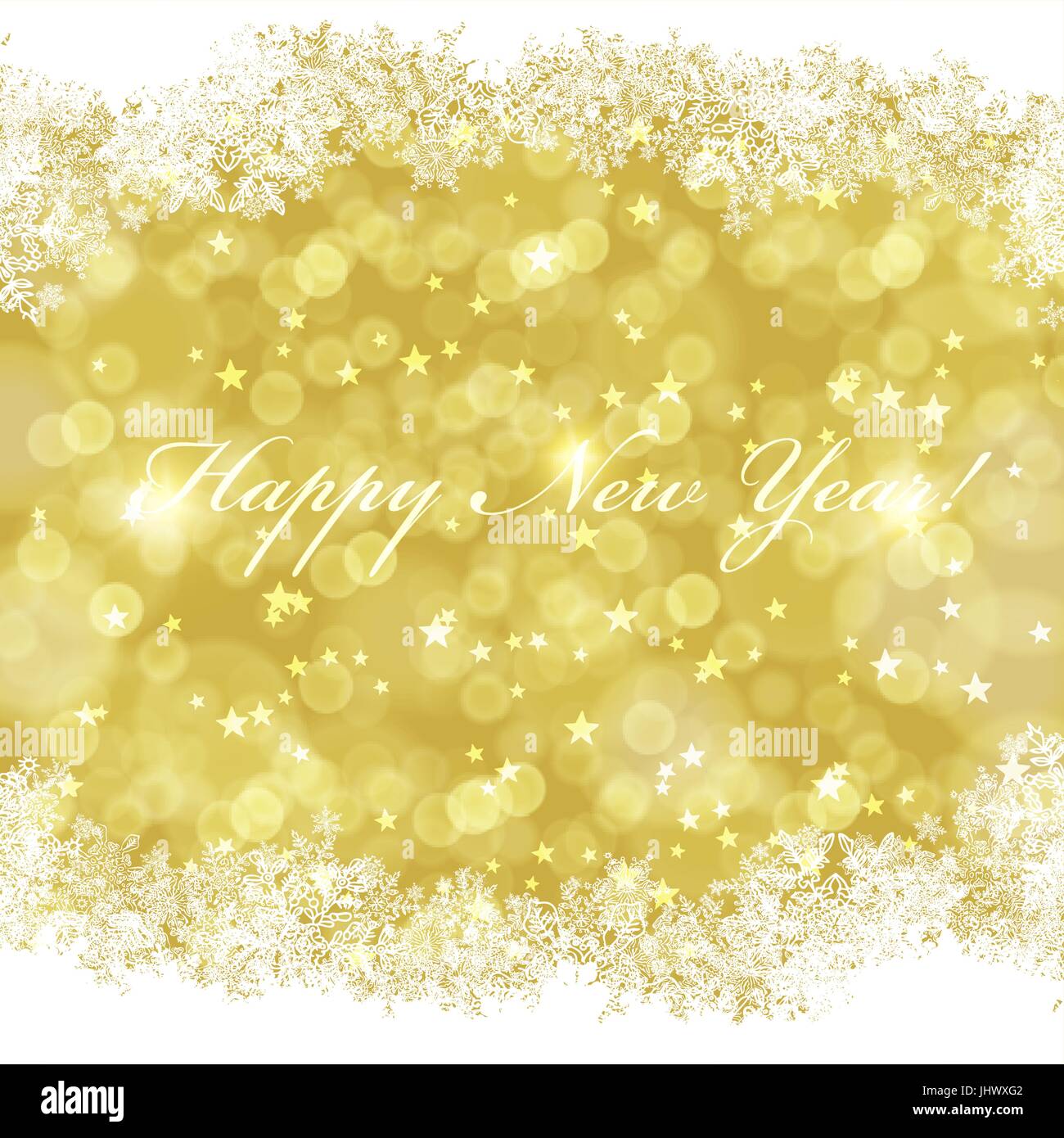 Happy New Year greeting card with golden background Stock Vector Image ...