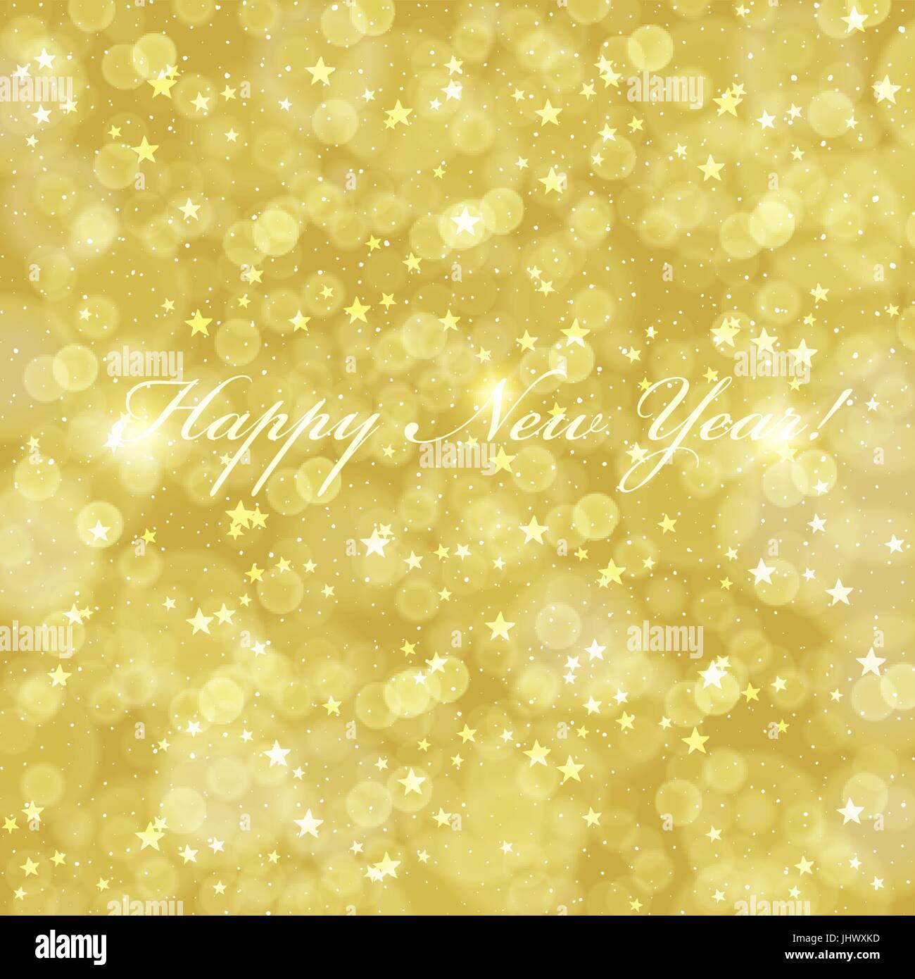 Happy New Year greeting card with golden background Stock Vector Image ...