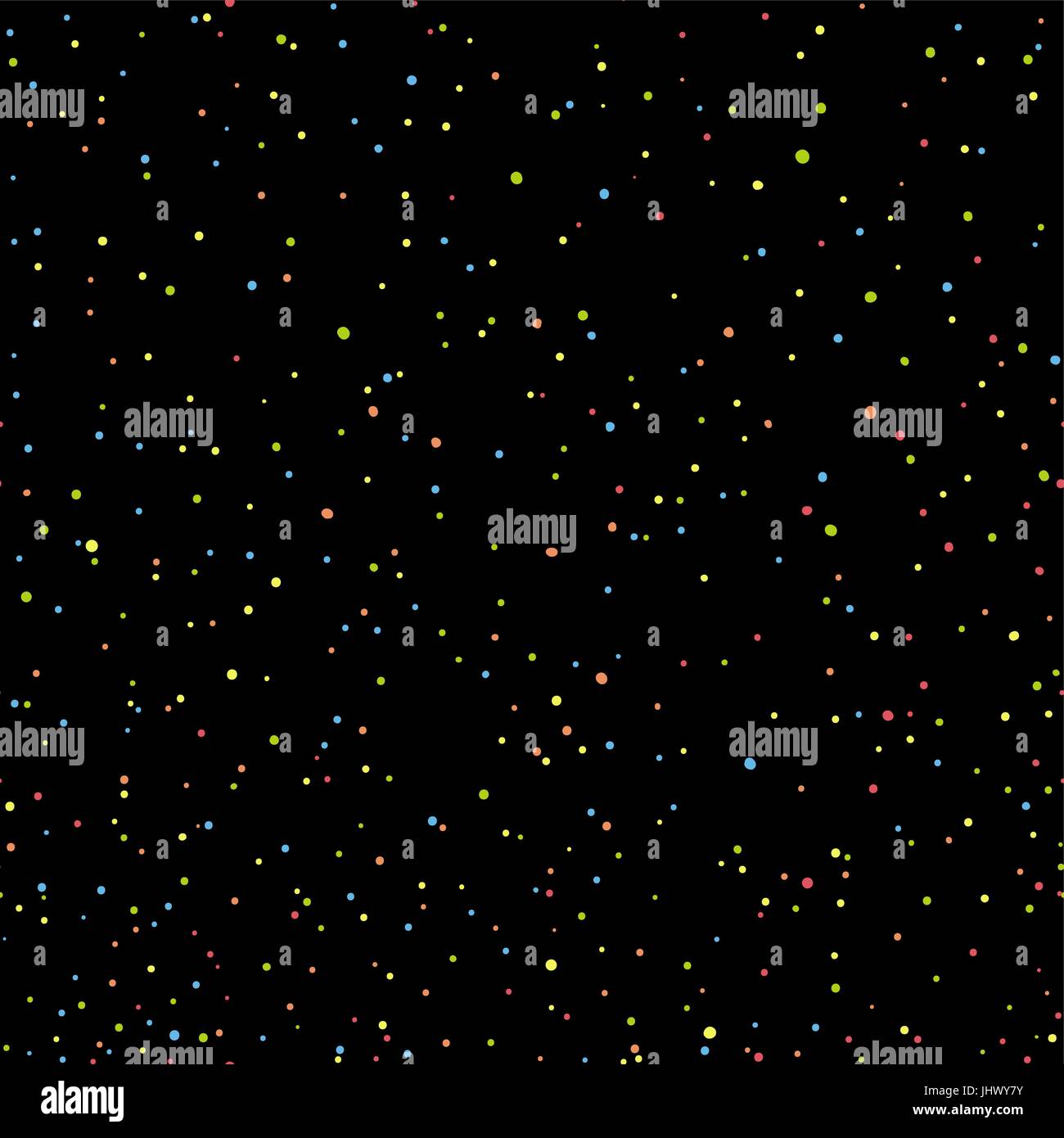 Seamless chaotic colorful dots pattern on black background Stock Vector ...