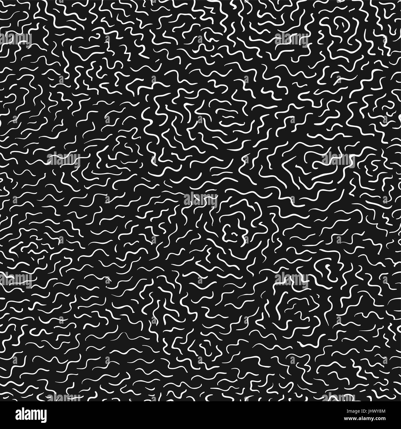 Seamless abstract vector pattern with hand drawn white curved lines on ...