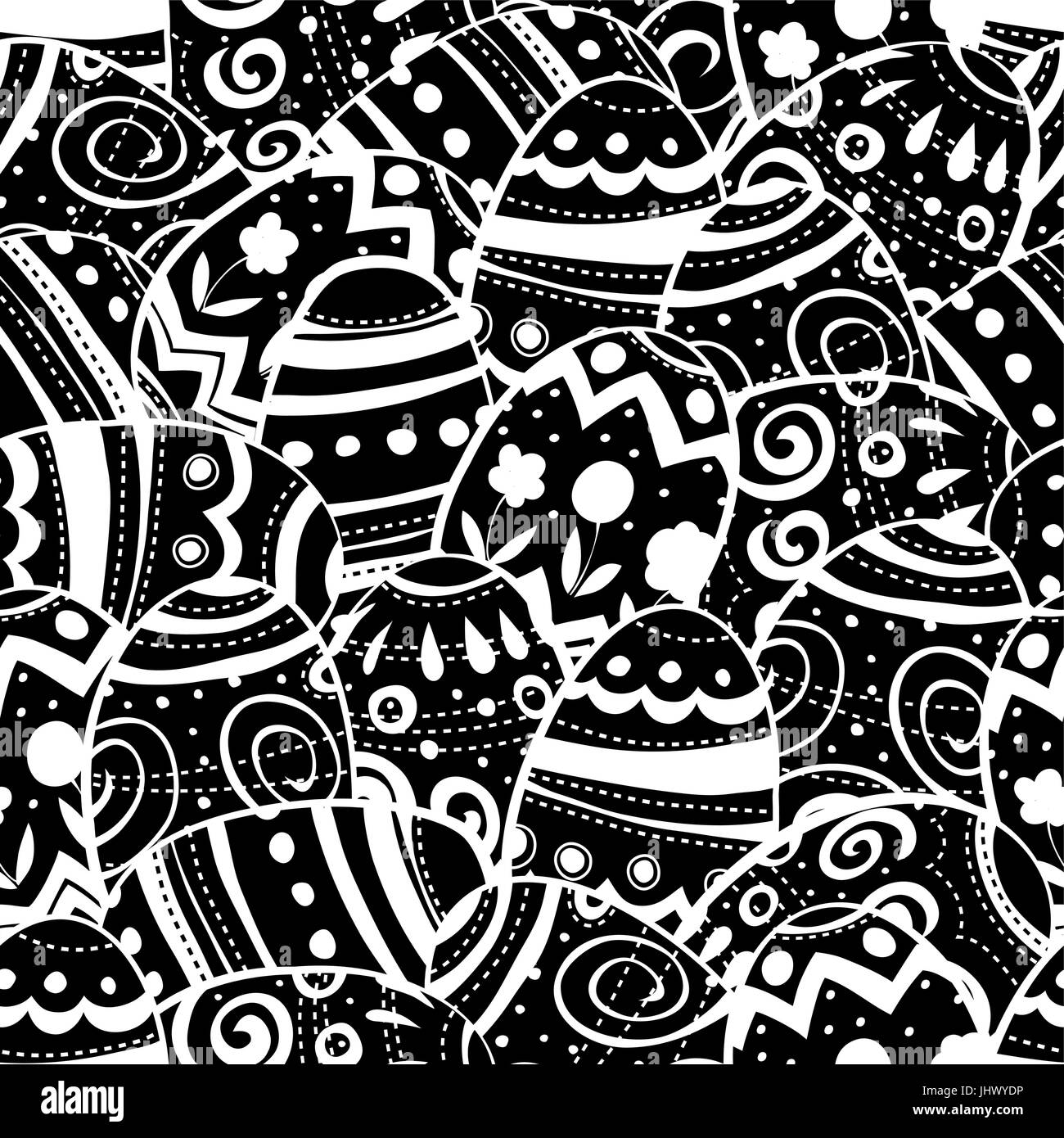 Vector eggs seamless pattern Black and White Stock Photos & Images - Alamy