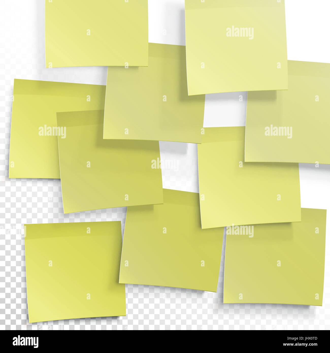 Yellow sticky notes. Vector editable template on transparent In Post It Note Cover Template