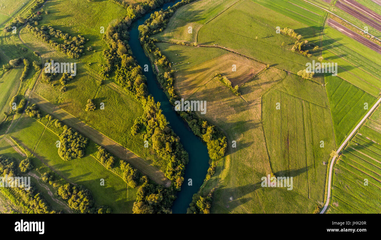 Aerial view bend river surrounded hi-res stock photography and images ...