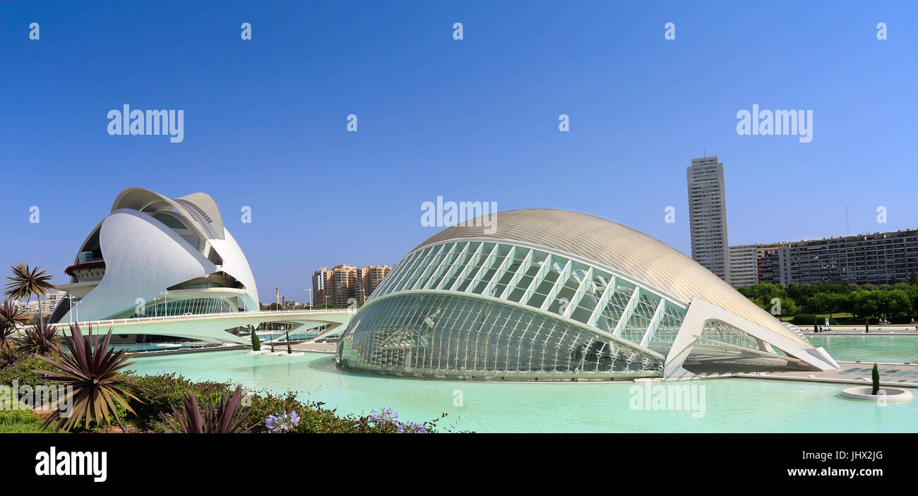 VALENCIA, SPAIN - JULY 24 2017: Hemispheric building.The City of Arts and Sciences is an entertainment-based cultural and architectural complex. Stock Photo