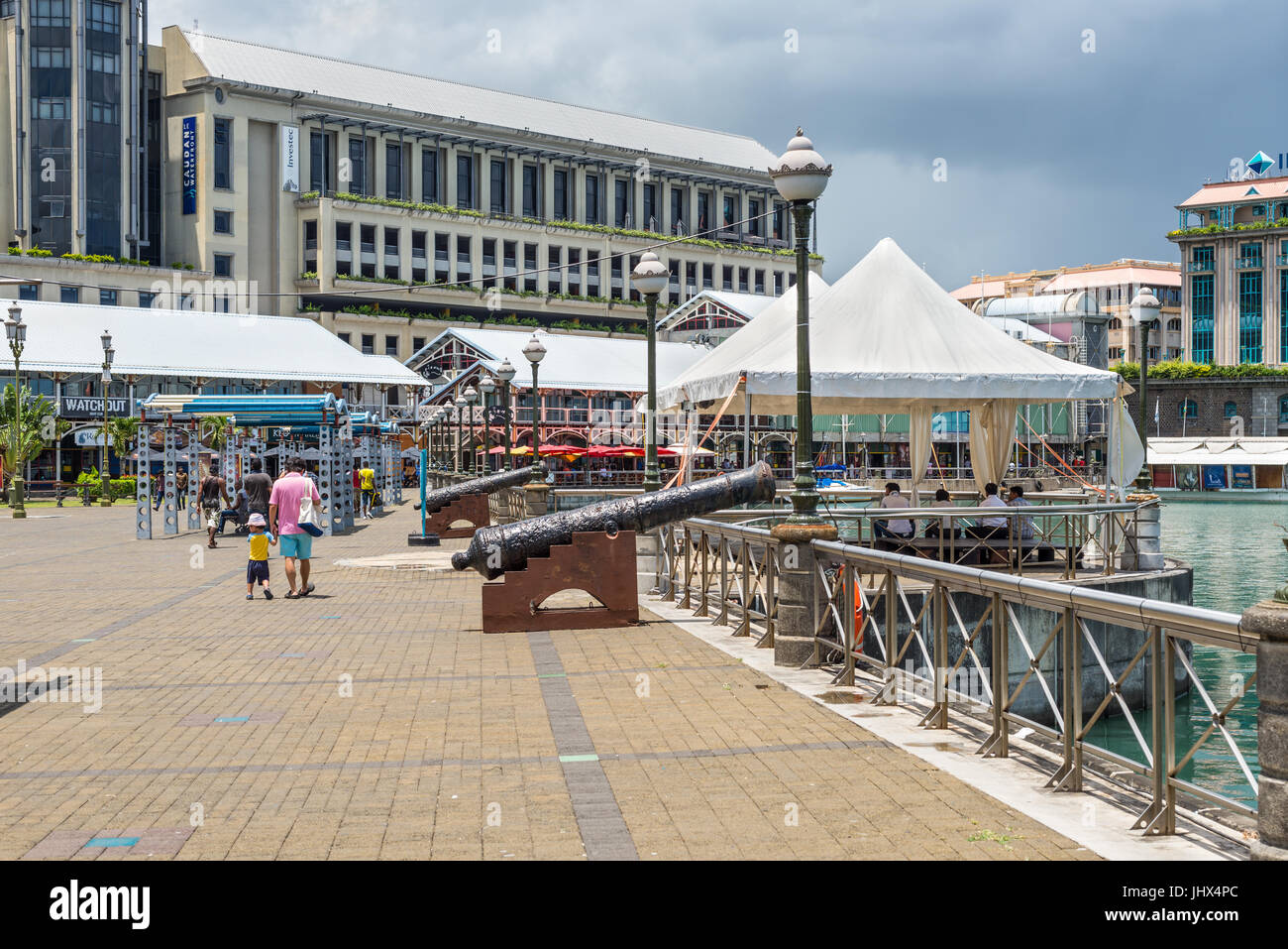 Port Louis, Mauritius December 25, 2015 Caudon Waterfront at the