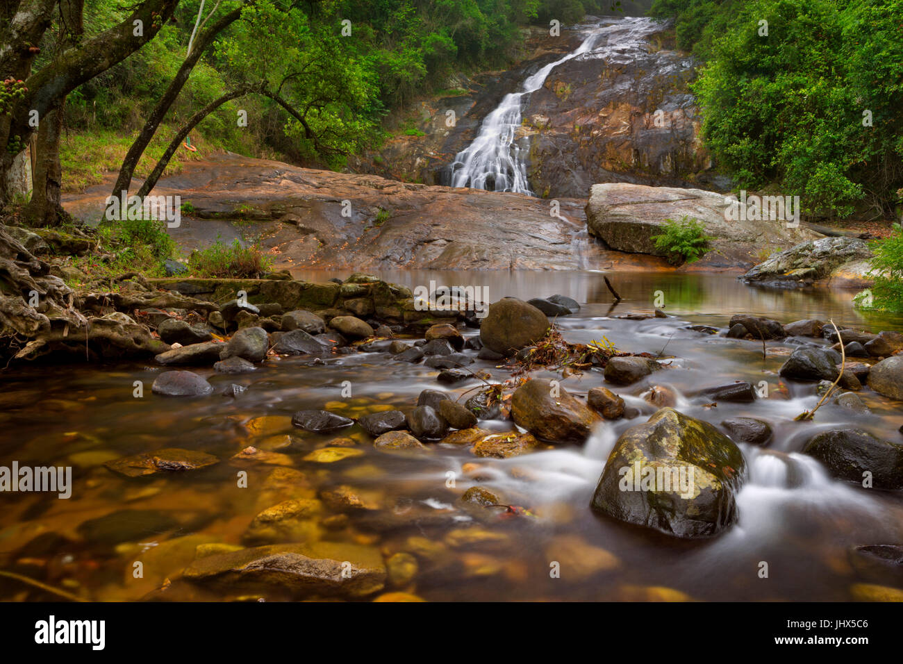 The Debengeni Falls in the Magoebaskloof in the north east of South Africa. Stock Photo