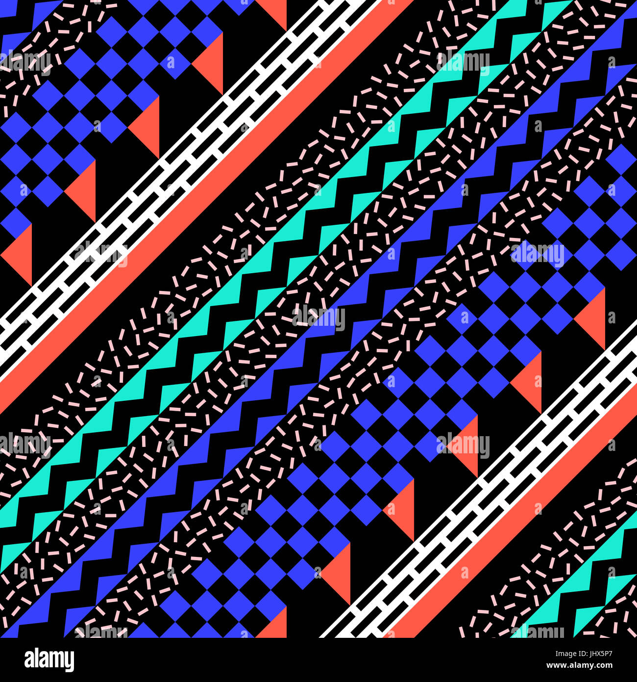 Retro color tribal seamless pattern. Fancy abstract geometric art print ...