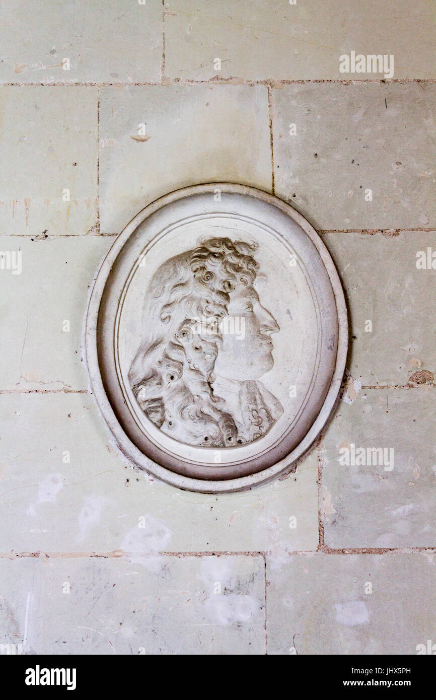 Face in Bas Relief Chenonceau Castle France Stock Photo