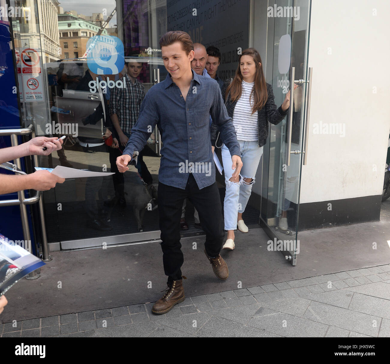 Tom Holland greets fans at Global House Featuring: Tom Holland Where ...