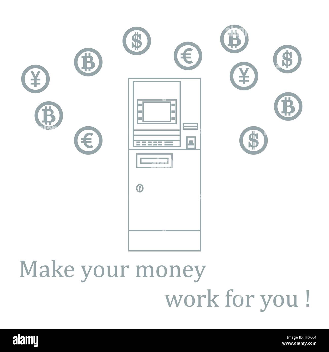 Self Service Atm Automatic Teller Machine Cut Out Stock Images