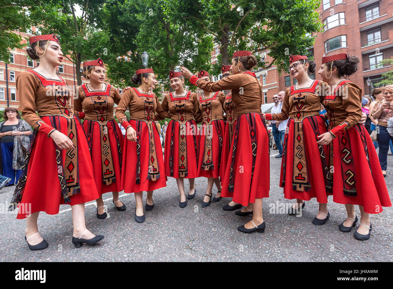 London, UK. 16th July, 2017. Dancers perform at the 7th Armenian Street Festival. © Guy Corbishley/Alamy Live News Stock Photo