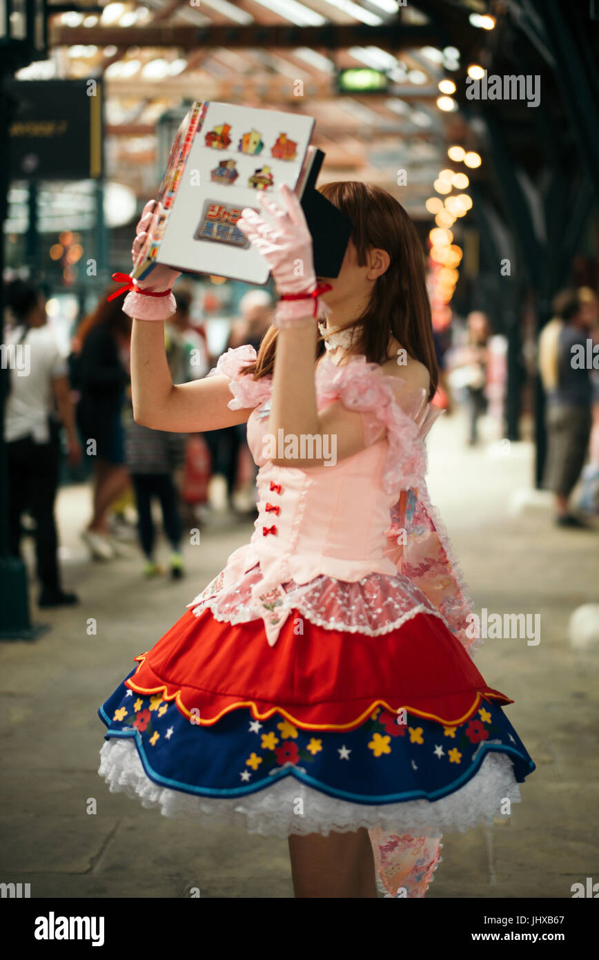 London, UK. 16th, July, 2017. Hyper Japan Festival, celebrating culture,  food, entertainment and all things Otaku, in the East London Tobacco Docks.  Attendees, celebrities, guests, performers. © Simon King/ Alamy Live News