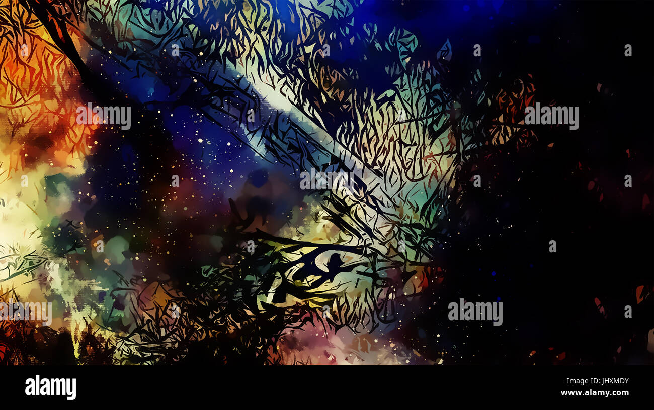 Cosmic space and stars, color cosmic abstract background and Black ...