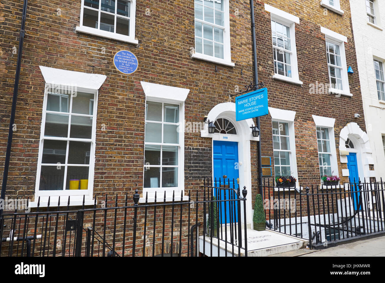 Marie Stopes House Central London Clinic, Whitfield Street, Bloomsbury, London, UK Stock Photo