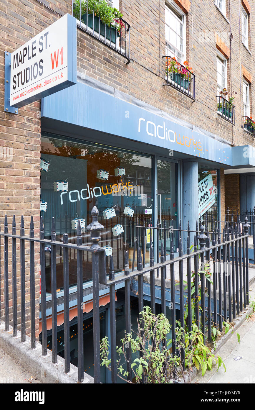 Radio Works Maple Street Studios An Independent Radio Advertising Agency,  Maple Street, Fitzrovia, London, UK Stock Photo - Alamy