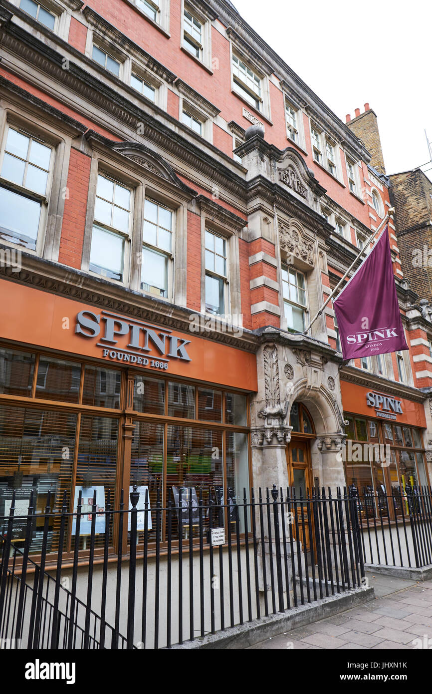 Spink Auction House, Southampton Row, Bloomsbury, London, UK Stock