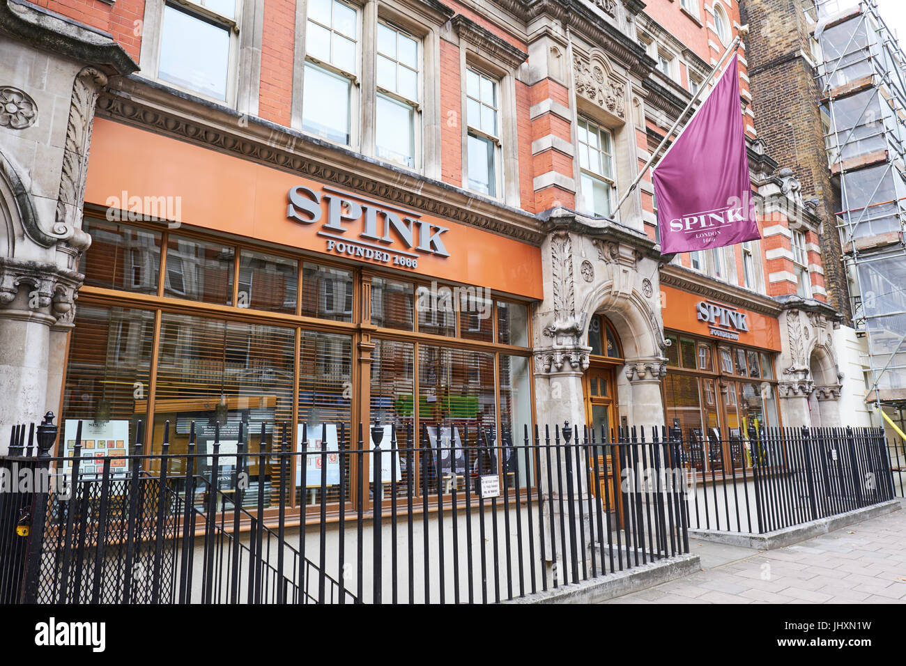 Spink Auction House, Southampton Row, Bloomsbury, London, UK Stock