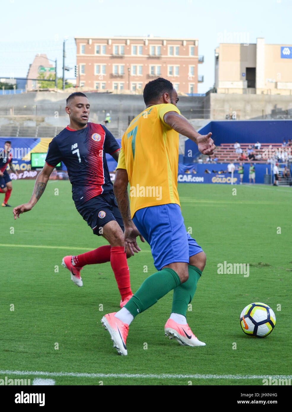 FFRISCO, Texas  - David Ramirez against  Anthony Soubervie. Costa Rica (2W-1D-0L, 7 points) sealed a spot in the CONCACAF Gold Cup for a 10th consecut Stock Photo
