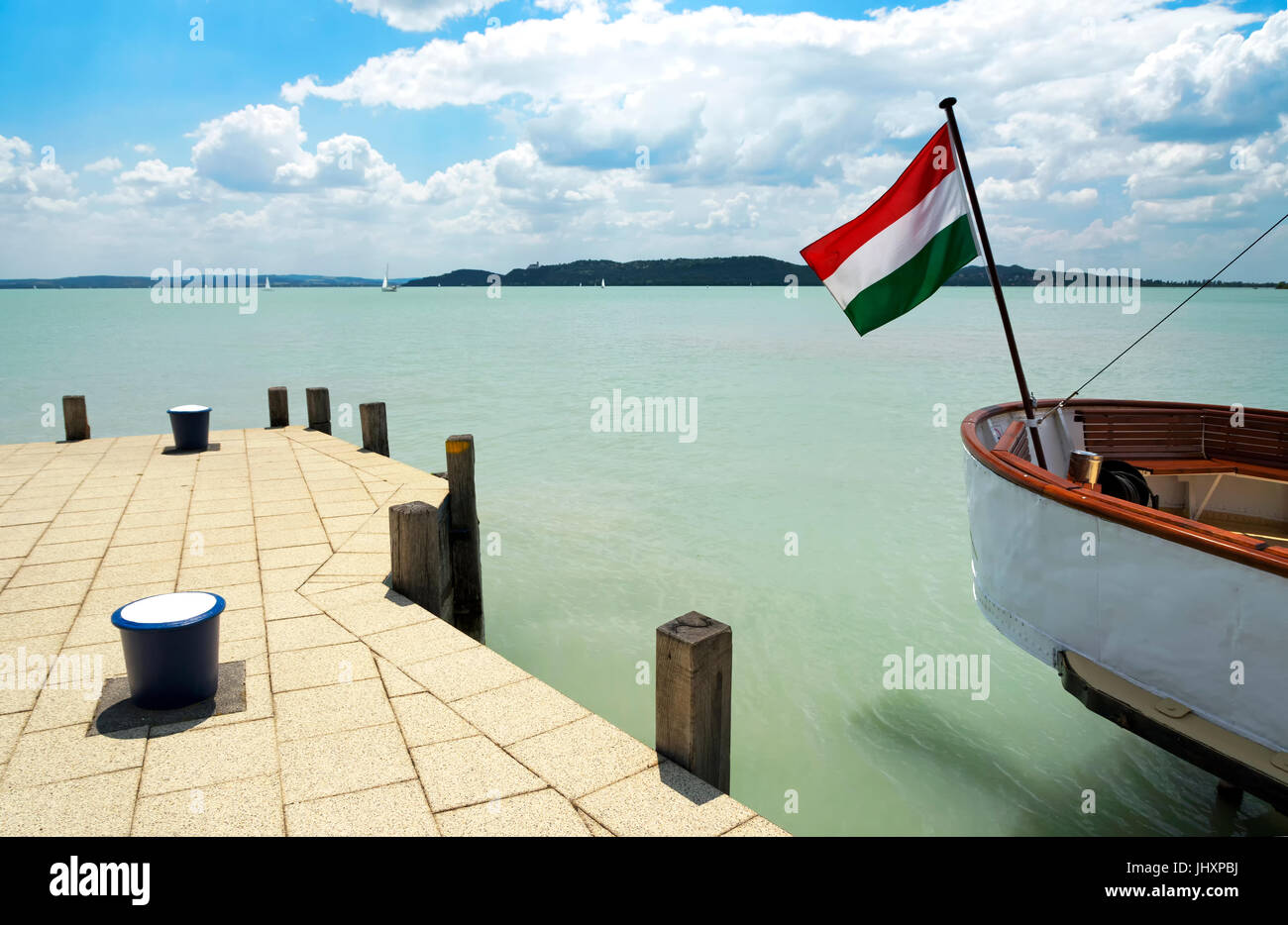 Port of Balatonfured at Lake Balaton, Hungary Stock Photo