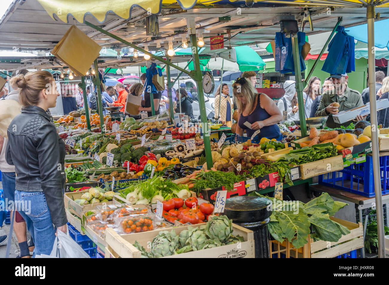 A fruit and veg stall at Portobello Market in Notting Hill, London