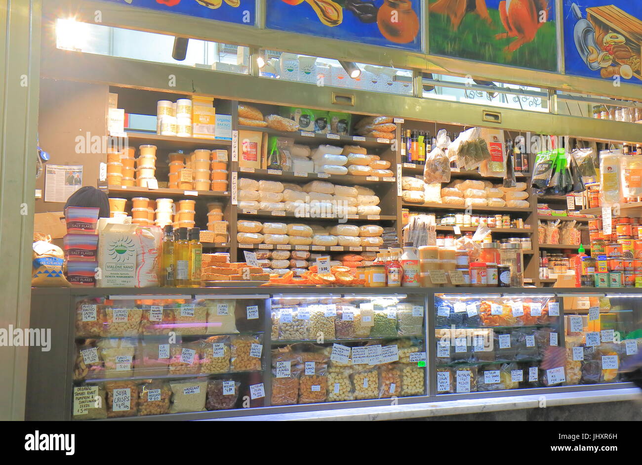 Nuts product shop Queen Victoria market in Melbourne Australia Stock